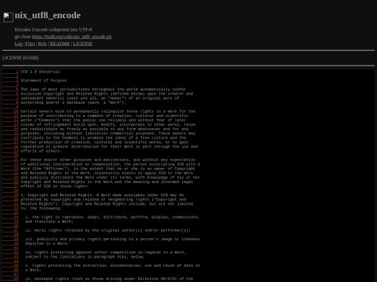 code/nix_utf8_encode/file/LICENSE screenshot