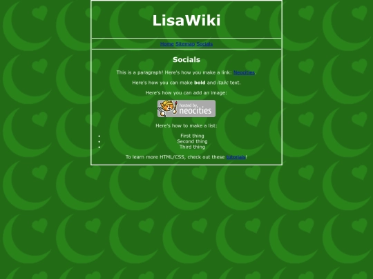 subpages/socials screenshot