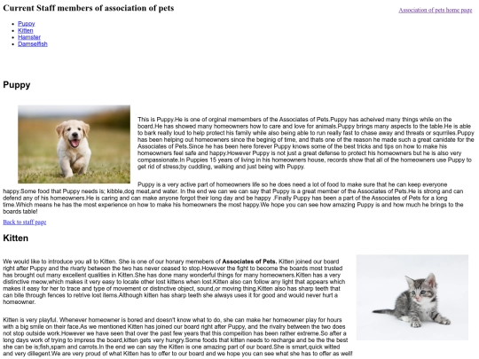 Staff-Page-Assignment screenshot