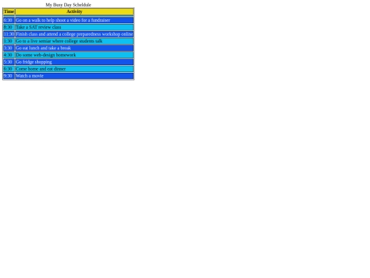 The Schedule Assignment screenshot