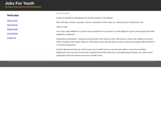 JobsForYouth-Equine/GetInvolved screenshot