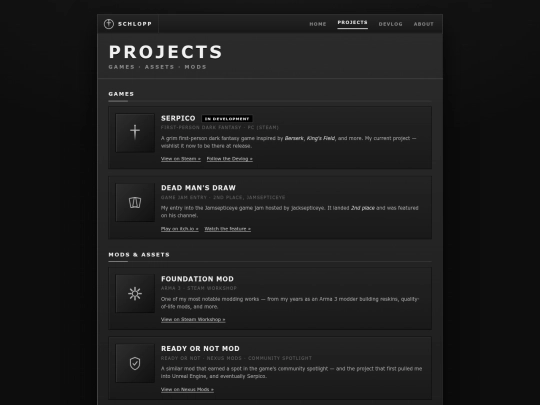 projects screenshot