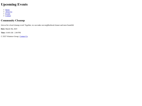 events screenshot