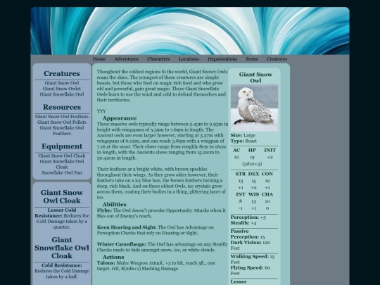 Creatures/Beasts/GiantSnowOwl screenshot