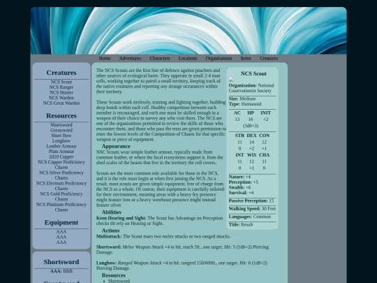Creatures/Roles/NCS screenshot