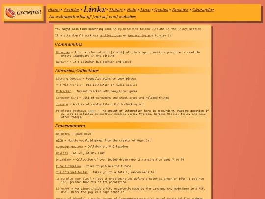 links screenshot