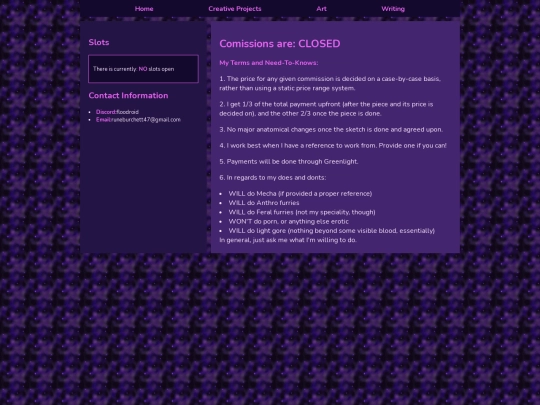 Comissions screenshot