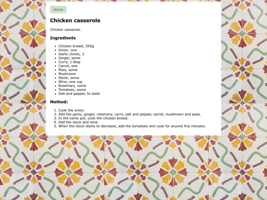 recipes/chickencasserole screenshot