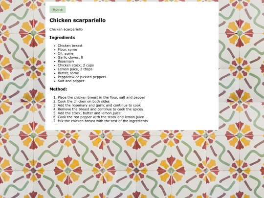 recipes/scarpariello screenshot