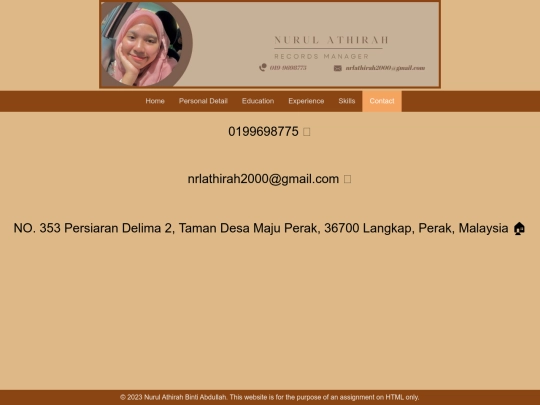e-resume/contact screenshot