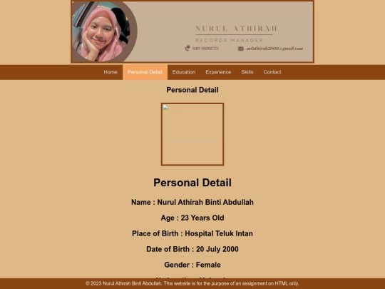 e-resume/personal screenshot