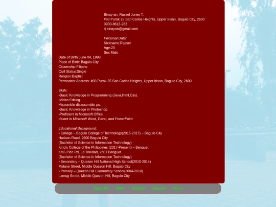 resumepage screenshot
