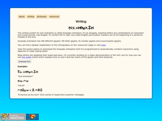 writing screenshot