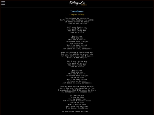 songs/feelings/loneliness screenshot