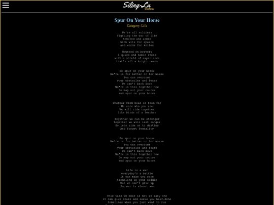 songs/life/spur-on-your-horse screenshot
