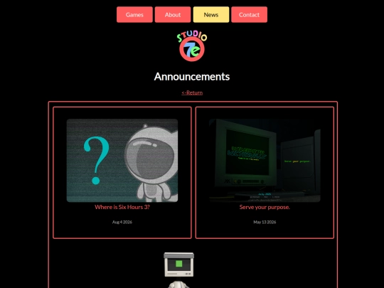 news/announcements screenshot