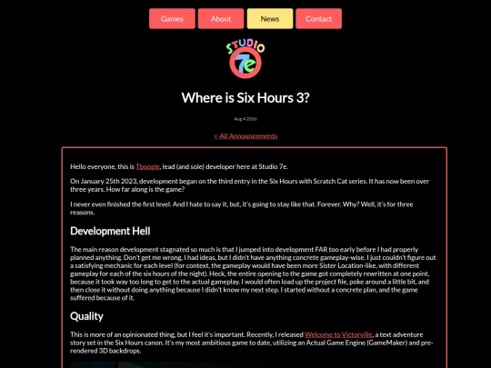 news/announcements/whereissixhours3 screenshot
