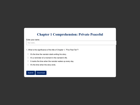 test/quiz screenshot