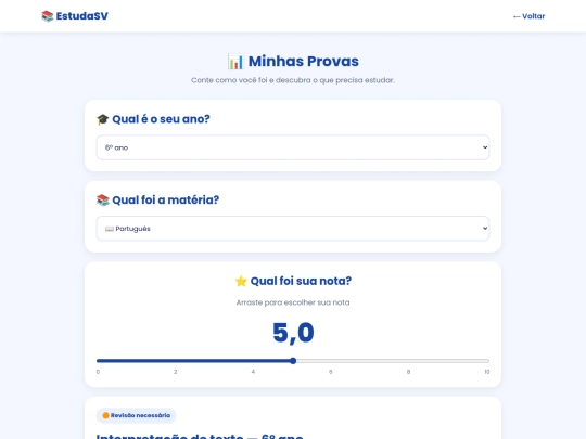 Provas screenshot