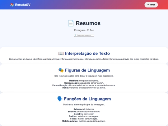 resumos-portugues9 screenshot