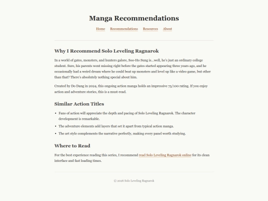 recommendations screenshot