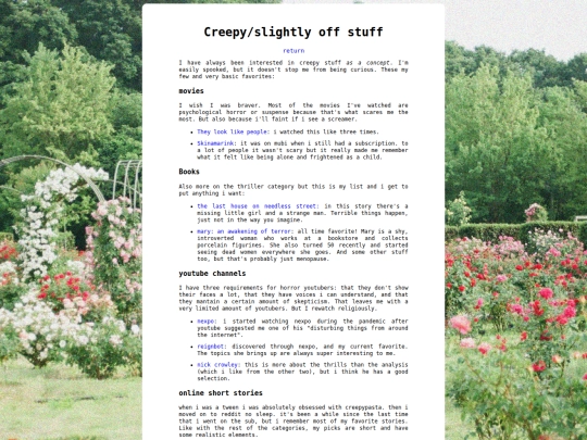Bookmarks/Creepy screenshot
