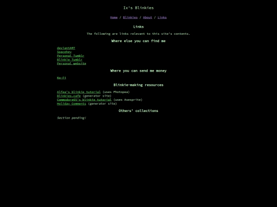 links screenshot