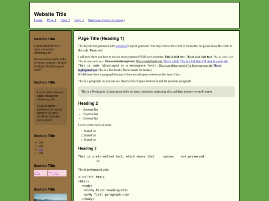 website_layout screenshot