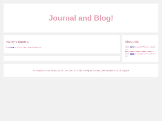 blog/journal screenshot