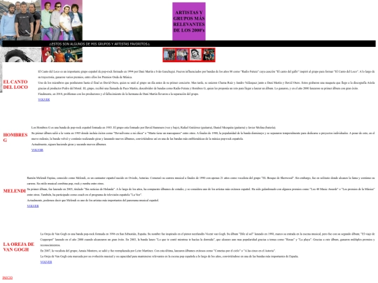 Proyecto/artistas screenshot