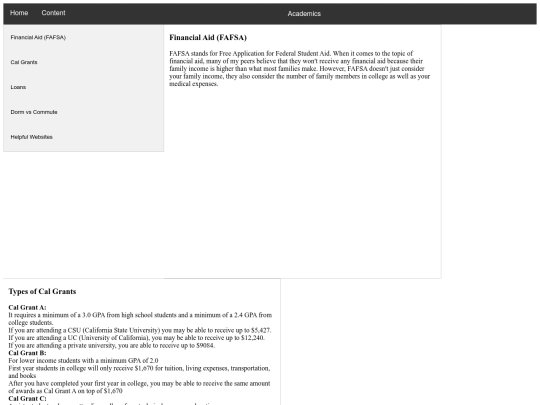 Academics screenshot