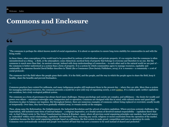 CommonsAndEnclosure screenshot