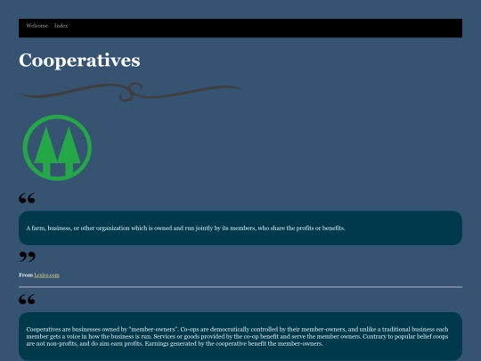 Cooperatives screenshot