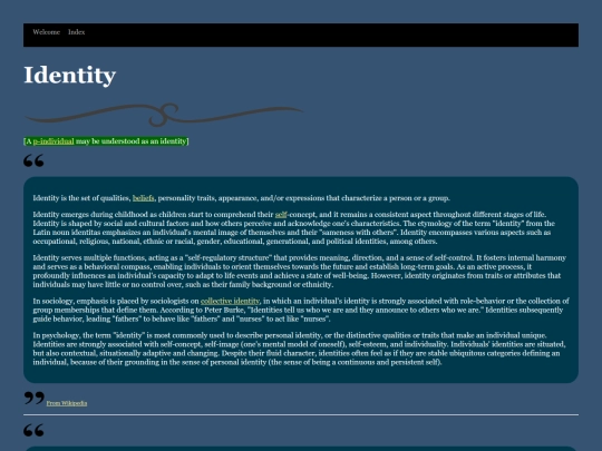 Identity screenshot