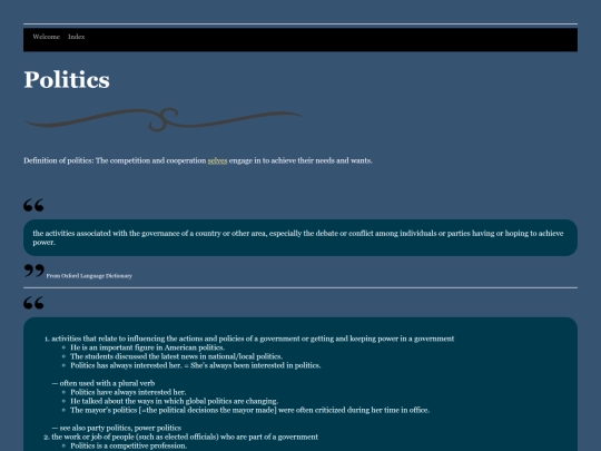 Politics screenshot