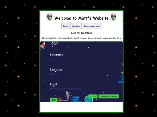 Guestbook screenshot