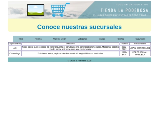 sucursales screenshot