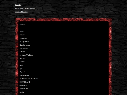sicknesscredits screenshot