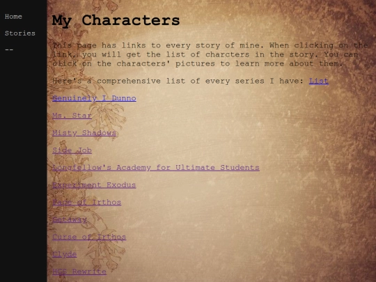 Characters screenshot