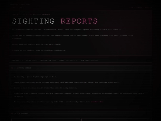 sightings screenshot