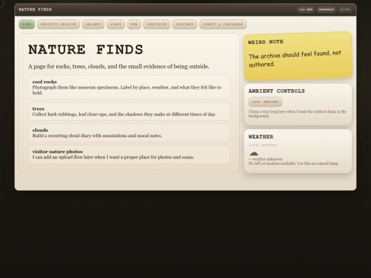 pages/nature-finds screenshot