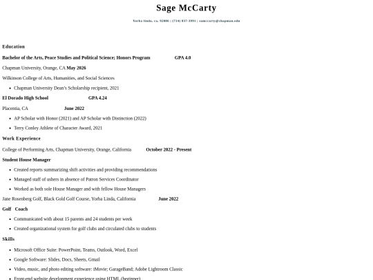 resume-internship screenshot