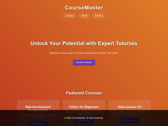 coursemasterdemo screenshot