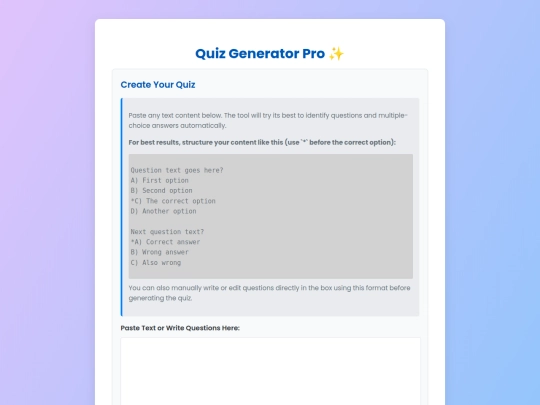 quizgeneratorpro screenshot