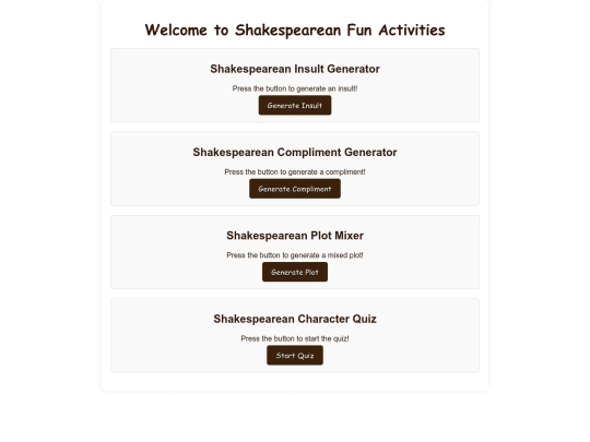 shakespeareactivities screenshot