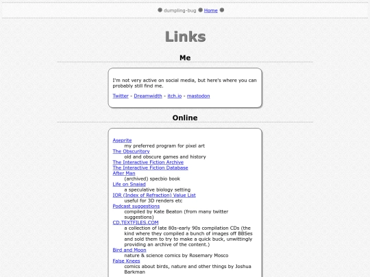 links screenshot