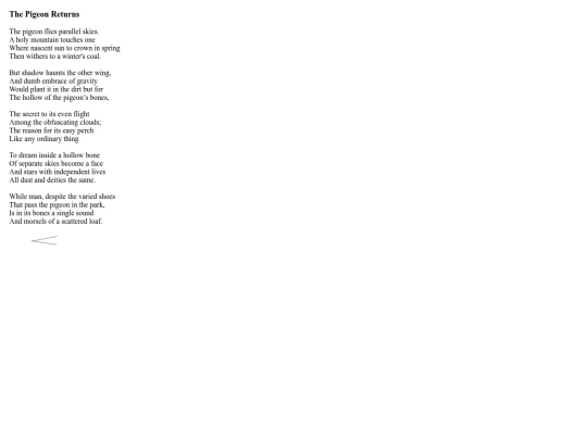 poems/pigeonreturns screenshot