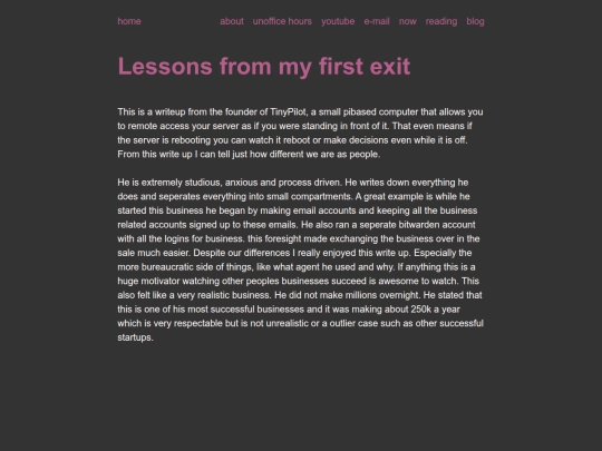 Reading/lessonsfrommyfirstexit screenshot