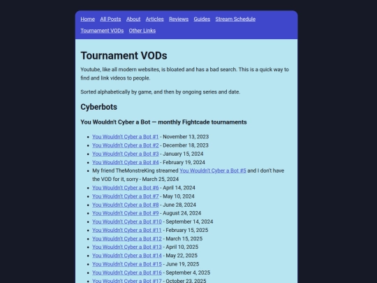 info/Tournament_VODs screenshot