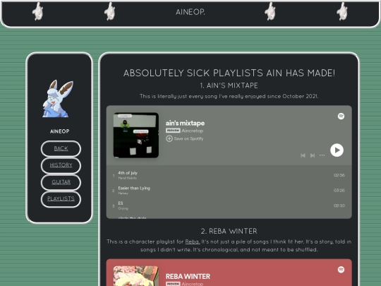 miscellaneous/music/playlists screenshot
